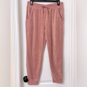 Fashion Nova pink mauve velvet jogger pants size L